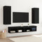 vidaXL - Wandmontage - TV-kasten - 2 - stuks - Zwart - Eiken - 30,5x30x90 - cm - Bewerkt - Hout