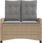 vidaXL - Tuinbankje - verstelbaar - met - kussens - poly - rattan - beige