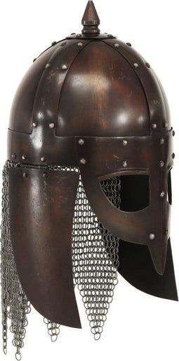 Vikinghelm replica LARP staal koperkleurig