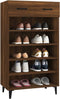 vidaXL - Schoenenkast - 60x35x105 - cm - bewerkt - hout - bruin - eikenkleur