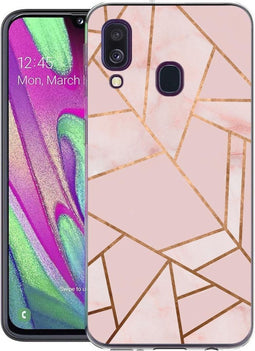 iMoshion Hoesje Geschikt voor Samsung Galaxy A40 Hoesje Siliconen - iMoshion Design hoesje - Roze / Meerkleurig / Goud / Pink Graphic