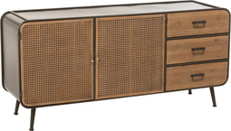 J-Line 3 Laden Rechts kast - hout & metaal - zwart & naturel - woonaccessoires