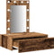 vidaXL - Wandkaptafel - met - LED-verlichting - - - Oud - Hout