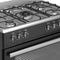 Wiggo WO-E905R - Gasfornuis - 5 Kookzones - 7 Ovenstanden - Wokbrander - Zwart RVS