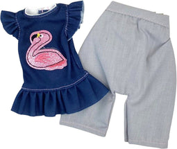 Paola Reina Kledingset Amigas Inma flamingo (32cm) (excl pop)