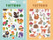 Petit Monkey Tattoos woodland friends en we are family - Set van 2 - Dieren - Plaktattoo - 4 Vellen - Tijdelijke tattoos kinderen