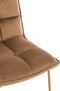 J-Line loungestoel Lisa - metaal/textiel - bruin - 2 stuks