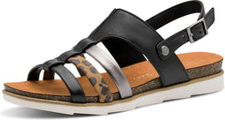 MARCO TOZZI 28440 - Dames Slippers en Sandalen - Gesp - Zwart Comb - MAAT 38