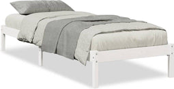 vidaXL - Bedframe - extra - lang - zonder - matras - grenenhout - wit - 100x210 - cm