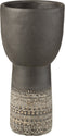 J-Line bloempot Gat Decoratie Etnisch - cement - grijs - small - Ø 17.5 cm