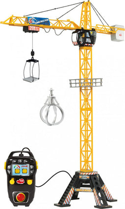 Dickie Toys - Giant Constructie Kraan 120 cm - Afstandsbediening 350° draaiend - Geel zwart