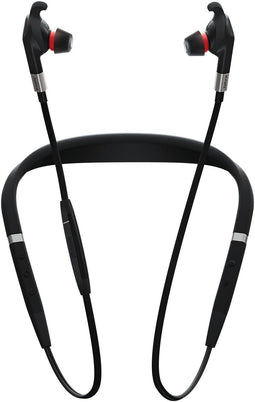 Jabra Evolve 75e - In-ear oordopjes - Draadloos ANC - Rood Zilver Zwart