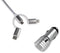 SUBBLIM SUB-CHG-4CC001 - Universele USB-Autolader 2xUSB 2.4A + Kabel 3 in 1 - Zilver