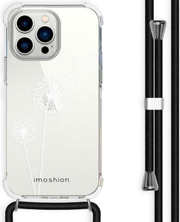 iMoshion Hoesje Geschikt voor iPhone 14 Pro Hoesje Met Koord - iMoshion Design Hoesje met Koord - Transparant / Dandelion