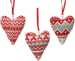 Hart polyester l12b10h3 cm rood a3 kerst
