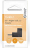 Nedis USB-A Adapter - USB 2.0 - USB-A Male - USB-A Female - 480 Mbps - Rond - Vernikkeld - PVC - Zwart - Doos