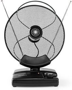 Nedis Binnenantenne - Actief - FM / UHF / VHF - Ontvangstbereik: 0-25 km - LTE700 - Versterking: 36 dB - Versterkingsregelaar - ABS - Zwart