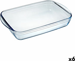 Serveerschaal Pyrex Classic 4,6 L 40,3 x 26,3 x 7,3 cm Transparant Glas (6 Stuks)