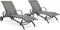 vidaXL - Ligbedden - 2 - st - met - tafel - textileen - en - staal