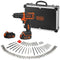 BLACK+DECKER BDCDD12 - Accuboormachine 10.8V - 2 accu's + 100 accessoires - zwart