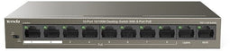 Tenda TEF1110P-8-63W - Unmanaged Switch - 8x 100Mbps Ethernet - 1x PoE (802.3af) - PoE-budget 63W