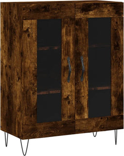 vidaXL - Dressoir - 69,5x34x90 - cm - bewerkt - hout - gerookt - eikenkleurig