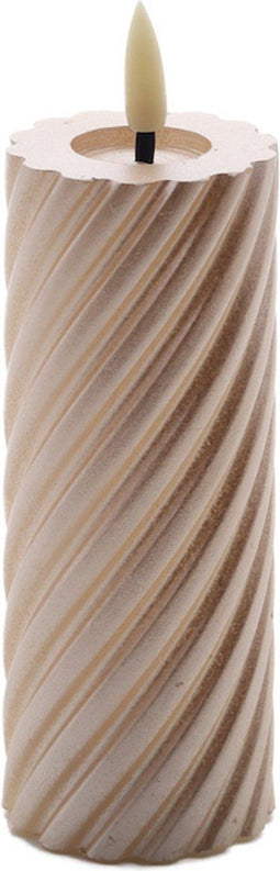 swirl led kaars champagne 5x12,5cm