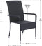 Juskys Yoro - Tuinstoelen - 4-delig - Stapelbaar - Zwart (4 stuks)