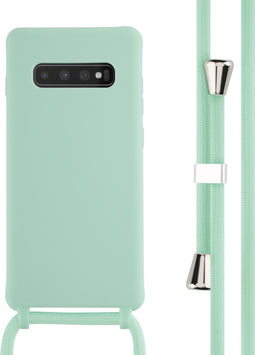 iMoshion Hoesje Geschikt voor Samsung Galaxy S10 Plus Hoesje Met Koord - iMoshion Siliconen hoesje met koord - Mintgroen