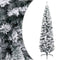 vidaXL - Kunstkerstboom - met - sneeuw - smal - 210 - cm - PVC - groen
