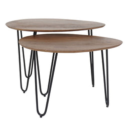 Home67 Salontafel Fabio - Mangohout - Set van 2