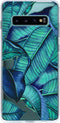 Hoesje Geschikt voor Samsung Galaxy S10 Plus Hoesje Siliconen - Design Backcover siliconen - Meerkleurig / Blue Botanic