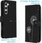 iMoshion Hoesje Geschikt voor Samsung Galaxy S23 Hoesje Met Pasjeshouder - iMoshion Design Softcase Bookcase - Zwart / Dandelion