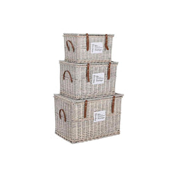 Kofferset Home ESPRIT Natuurlijk vlechtwerk 67 x 45 x 46 cm