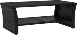 vidaXL - Salontafel - 100x50x40 - cm - poly - rattan - zwart
