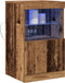 vidaXL - Dressoir - met - LED-verlichting - Oud - Hout - 41x37x67 - cm