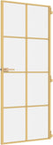 vidaXL - Binnendeur - smal - 83x201,5 - cm - gehard - glas - en - aluminium - goudkleur