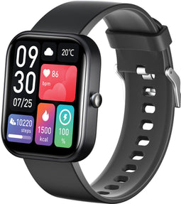 Vlectro Smartwatch - Gezondheidsmonitoring - 100 sportmodi - Zwart
