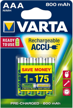 Varta - 56703B - Ready2Use oplaadbare batterijen - 800mAh - Groen