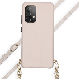 Selencia Hoesje Geschikt voor Samsung Galaxy A52 (4G) / A52s / A52 (5G) Hoesje Met Koord - Selencia Aina Slang Hoesje met koord - Wit