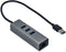 i-tec USB 3.0 Metal HUB - 3-Port met Gigabit Ethernet-adapter - Grijs