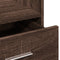 vidaXL - Lessenaar - met - wielen - en - lade - 55x55x107 - cm - hout - bruin - eikenkleur