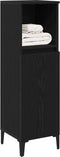 vidaXL - Badkamerkast - Zwart - Eiken - 30x30x100 - cm - Bewerkt - Hout