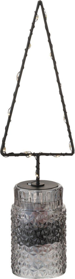 J-Line decoratie Kerstboom Open - metaal - zwart - LED lichtjes - small