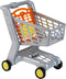 Klein Toys boodschappenwagentje - 42x35x47 cm - klapstoeltje voor poppen tot 50 cm - lichtlopende wielen - grijs oranje geel