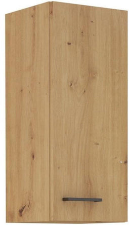Hoge kast - MODENA - 30 cm - Ambachtelijk eiken en mat zwart - CUISINIER