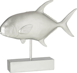 J-Line decoratie Vis Op Voet - polyresin - zilver