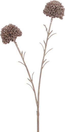 J-Line decoratie Tak Marigold 2 Bloemen - kunststof - roze - 24 stuks