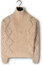 Object Kelly L/S Knit Pullover - Dames Trui - Fijn gebreid - Beige - Maat S