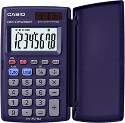 Casio HS-8VERA Zakrekenmachine werkt op zonne-energie, werkt op batterijen Donkerblauw Aantal displayposities: 8